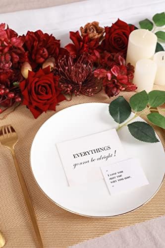 Floweroyal Artificial Flowers Combo Burgundy Flowers Mix Silk Flowers Dahlia Roses with Stems for DIY Wedding Bridal Bouquets, Baby Shower, Floral Arrangement, Table Centerpieces, Home Decorations. - Image 3