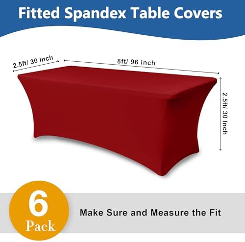 Spandex Table Cloths for 8 foot Rectangle Tables-Fitted Stretch Table Cover - Image 4