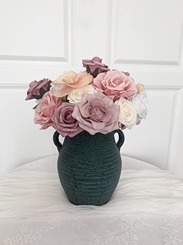 FACINOC Roses Artificial Flowers Pink Bouquet Dusty Fake Flower Box Set - Image 4
