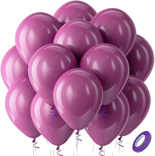 Bezente Dark Purple Latex Party Boho Neutral Balloons 100 Pack 12 inch by Bezente