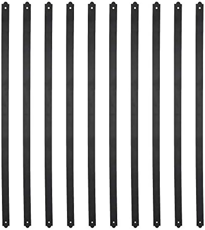 Myard 29-1/2'' Iron Heavy-Duty Deck Balusters, Flat Straight, Matte Black by Myard