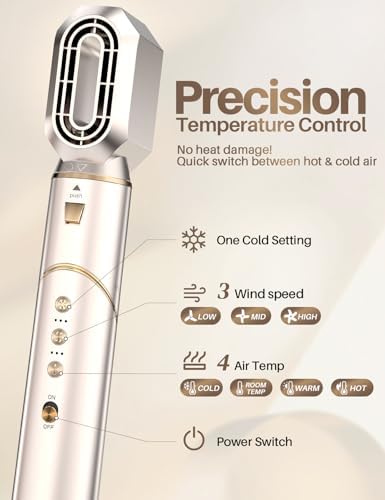 7 in 1 High-Speed Hair Dryer Brush, 110,000 RPM Air Styler for Automatic Air Curling, Negative Ionic Hot Air Brush Set for Fast Drying, Volumizing & Frizz Control, Heat Protection Multi-Styler - Image 5