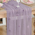 Artoid Mode Purple Flower Pearl Purple Gauze Table Runner 10FT, Seasonal Sheer Dining Holiday Wedding Birthday Baby Shower Table Decor for Home Party by ArtoidMode