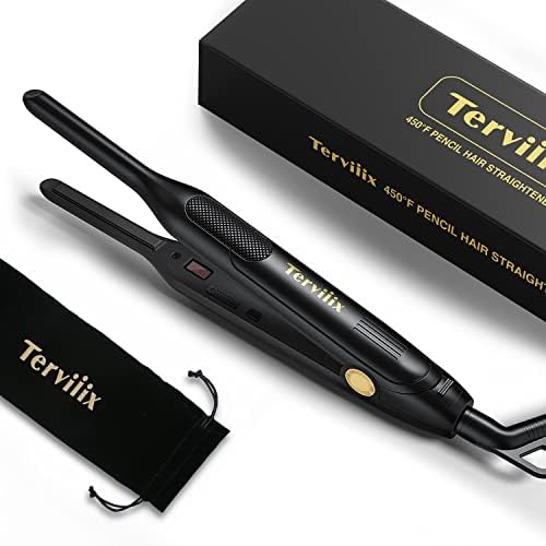 Terviiix Pencil Flat Iron for Edges & Short Hair, 3/10 Inch by Terviiix
