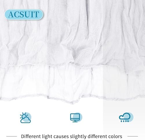 6 Pack White Cheesecloth Table Runner 20 x 120 inch Gauze Table Runners 10 FT Long,Semi Sheer Boho Cheese Cloth Fabric Table Runner Bulk for Wedding,Party,Baby Shower,Bridal Shower Decoration - Image 6