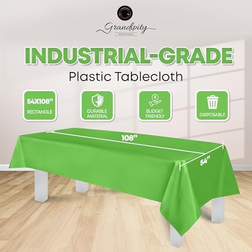 Grandipity Plastic Table Cloth Disposable 12 Pack 54” x 108” Rectangle - Image 4