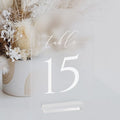 Frosted Arch Table Numbers for Wedding, 5x7 Inch Arched Acrylic Table Numbers 1-15 with Stands, Frosted Acrylic Arch Sign with Holder for Centerpiece, Reception, Wedding, Party, Event by JINMURY