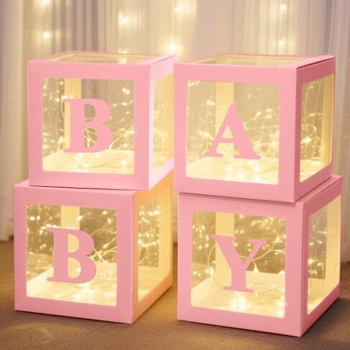 Ledido Baby Boxes with Letters & Fairy Lights for Baby Shower Decorations by Ledido