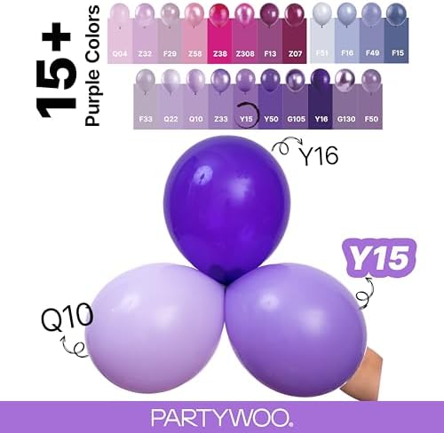 PartyWoo Purple Balloons 140pcs Different Sizes of 18 12 10 5 Inch - Image 4