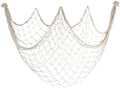10x5 Feet Fish Net Decorations for Party, Beige Fishing Net Halloween Decor by iHansee