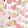 Champagne Gold Rose Pink Polka Dot Garland Champagne Dusty Pink Circle Dot Hanging Streamer Banner for Birthday Bridal Shower Wedding Engagement Retirement Boho Party Decorations Supplies by pinkblume