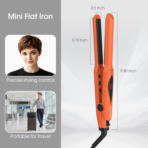BANGMENG Small Flat Iron, 1/2 Inch Mini Hair Straightener for Short Hair - Image 5