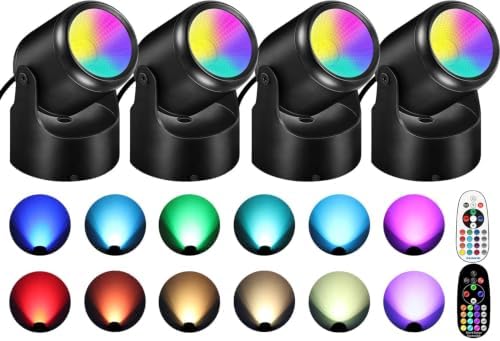 URTOM 6W RGBW Up Lights Indoor Halloween LED Floor Spotlight with Remote by URTOM