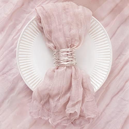 DeZerlor Pink Washable Cheesecloth Napkins Set of 12 for Wedding Party - Image 4