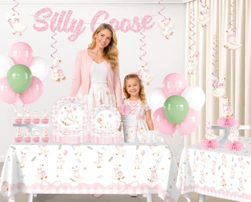 Xynic 205pcs Silly Goose Birthday Decorations Tableware Set, for 25 Guests - Image 3