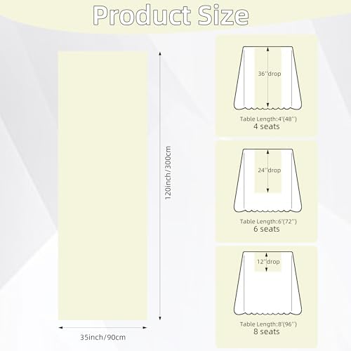 Light Beige Cheesecloth Table Runner 120 Inches Fall Party Home Decorations - Image 7