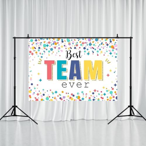 Best Team Ever Backdrop Office Decor 5x3 Ft - Image 2