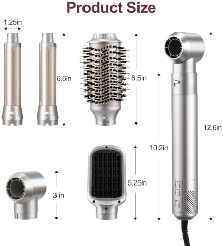 HIPPIH Blow Dryer Brush Set - 5 in 1 Hair Styler, 110,000 RPM Hot Air Brush - Image 7