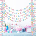 Outus 5 Pieces Pink,Blue,Gold,White Round Dots Garland Party Hanging Decor by Outus
