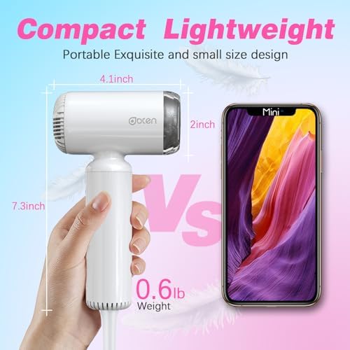 Mini Hair Dryer, High-Speed Blow Dryer with 110,000RPM Brushless Motor, Magnetic Diffuser, Negative Ionic Technology for Fast Drying, Compact & Lightweight for Home & Travel (White) - Image 2