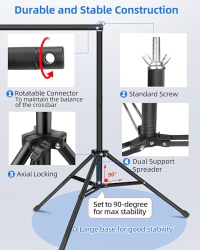 Hemmotop Backdrop Stand 10x8ft, Versatile Sizes Adjustable Banner Holder - Image 6