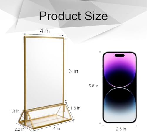 NIUBEE 4x6 Acrylic Sign Holder, Picture Frame, Wedding Table Numbers, 6pack - Image 2
