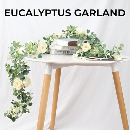 Der Rose 4Pcs 6.5FT Fake Floral Greenery Garland for Backdrop Wedding Decor - Image 4