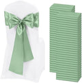 60 PCS Sage Green Satin Chair Sashes, 7 x 108 Inch by REWOMC