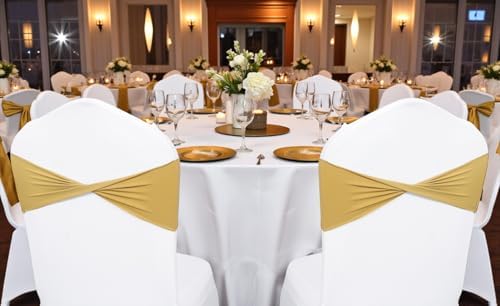 MDS Pack of 125 Spandex Chair Sashes Without Slider Buckles – Gold - Image 6