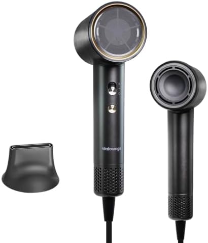 High Speed Hair Dryer, 200M Negative Ions for Frizz Reduce,110000 RPM Ionic Blow Dryer for Fast Drying, Low Noise & Lightweight Hair Dryer for Women & Travel,Heat Control by UniorangeUS