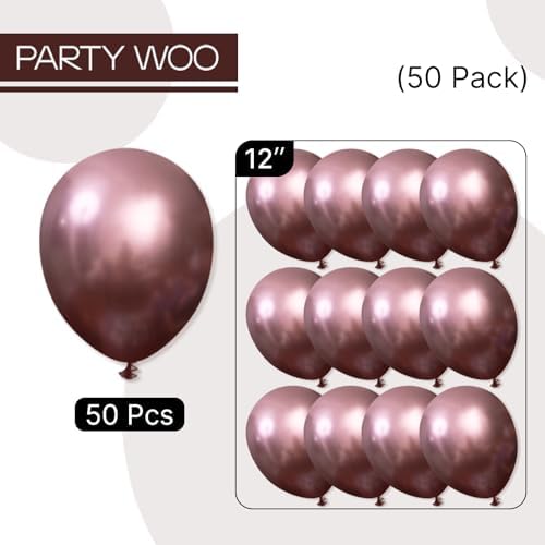 PartyWoo Copper Bronze Balloons 50pcs Metallic Brown Color 12 Inch - Image 6