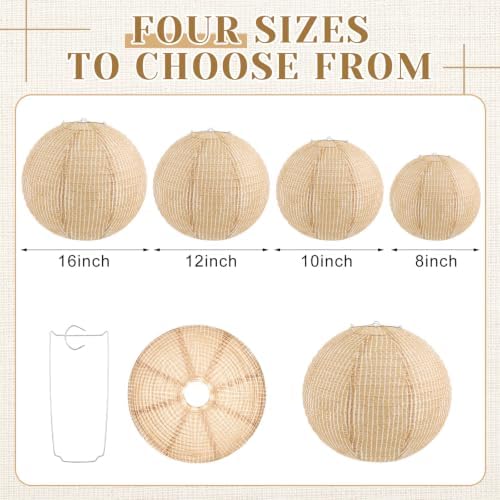 Hortsun 6 Pcs Print Burlap Paper Lanterns Classroom Decor,16 Inch - Image 2
