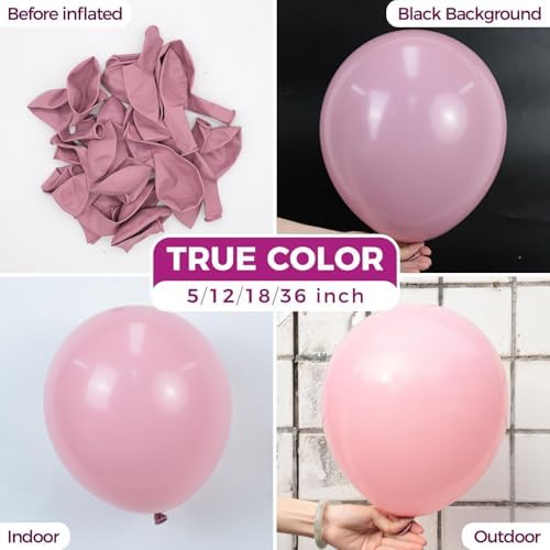 Bezente Mauve Balloons Latex Boho Netural Party Balloons 100 Pack 12 inch - Image 2