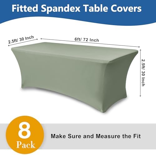 Spandex Table Cloths for 6 foot Rectangle Tables-Fitted Stretch Table Cover - Image 4