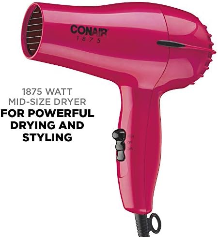 Conair 1875 Watt Mid-Size Styler Hair Dryer, Red - Image 2