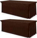 Smiry 2 Pack Spandex Elastic Fitted Table Cloth Skirt for 8FT Table by Smiry