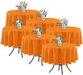 Fitable 6 Pack Orange Tablecloths 70 Inch Round for 36"-48" Tables by Fitable