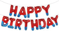 Spider Theme Happy Birthday Letter Balloons Banner, Red and Blue, Party Decoration by WESTGO