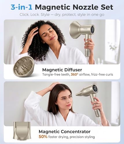 High-Speed Ionic Hair Dryer, Low Noise Blow Dryer with Magnetic Diffuser - Image 7