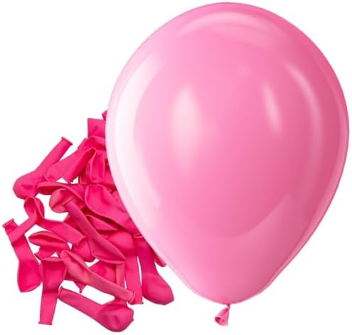Bezente Pink Balloons Latex Matte Party Balloons 150 Pack 5 inch Small by Bezente