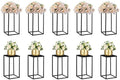 NUPTIO Black Vase Wedding Centerpieces, Geometric Stand, 15.7" Tall, 2 Pcs by Nuptio