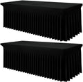 Smiry 2 Pack Spandex Elastic Fitted Table Cloth Skirt for 8FT Table by Smiry