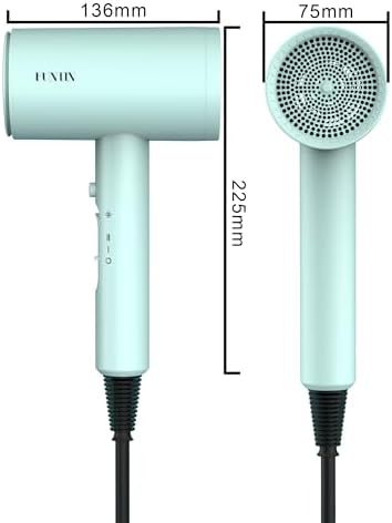 Funtin Hair Dryer Blow Dryer with Diffuser Brush Comb 1800W Full Accessories for Women Professional Tifunny Blue - Image 2