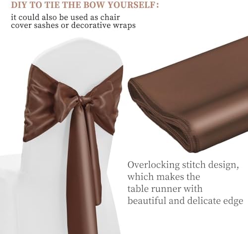 12 Pack Brown Satin Table Runner 12 x 108 Inch Long Premium Table Runners for Wedding Party Events Decoration, Birthday Parties, Banquets Decorations, Graduations, Engagements - Image 3
