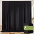 30ft x 8ft Wrinkle Free Black Backdrop Curtains for Parties, 6 Panels Thick Polyester Photo Backdrop Drapes for Weddings Birthday Photography Background Curtains by ENJOYYOURPARTY