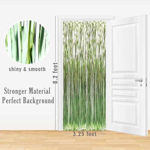 GOER 3.2 ft x 8.2 ft Metallic Tinsel Foil Fringe Curtains Party Photo Backdrop Party Streamers for Birthday,Graduation,New Year Eve Decorations Wedding Decor (3 Pcs,Sage Green) - Image 6