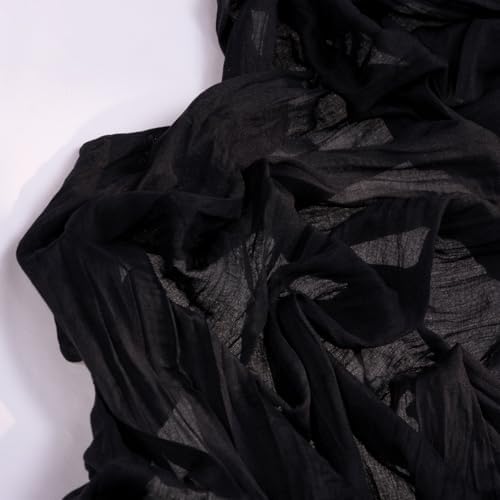 DeZerlor Black Cheesecloth Table Runner 1 Pack Halloween Runner - Image 3