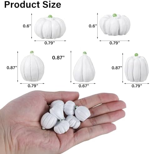 winemana 80Pcs Mini Pumpkins for Crafts, Fall Decorations for Home, White - Image 3