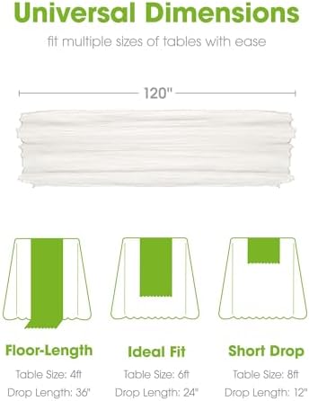 Pureegg 2 Pack Cheesecloth Table Runner 120 Inch Ivory - Image 5