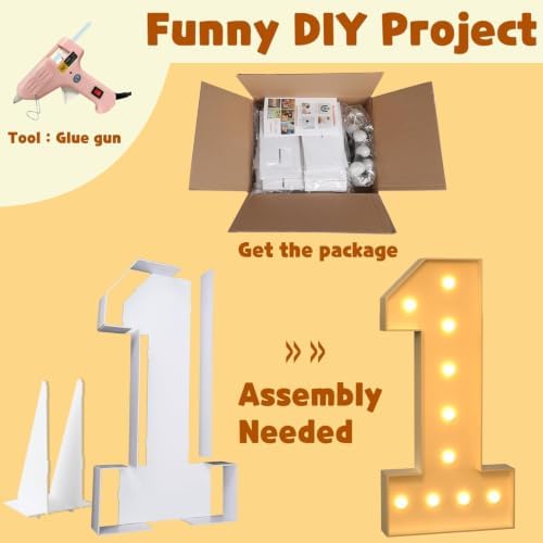 imprsv 4FT Marquee Numbers, Large Light Up Numbers 4 for 4th Birthday Decor - Image 2